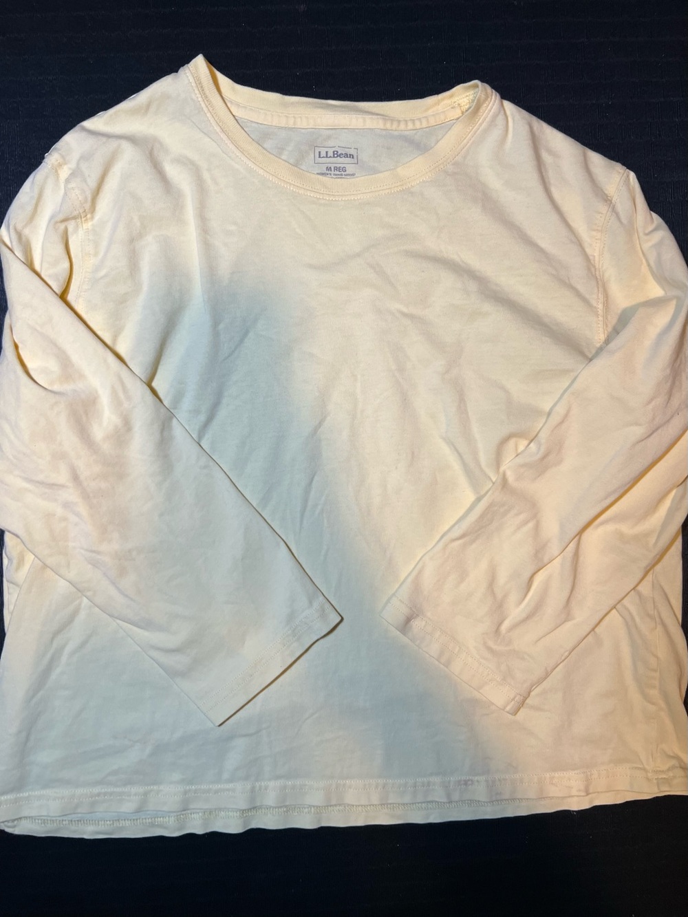 L.L. Bean Kids Long-Sleeve Crewneck Top in Pale Yellow